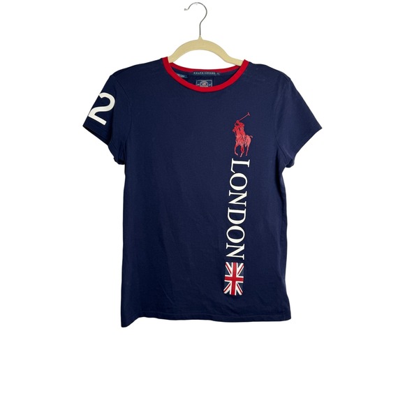 Polo Ralph Lauren Tops - Ralph‎ Lauren Ringer Tee Womens S Small Short Sleeve Navy 2012 London Olympics